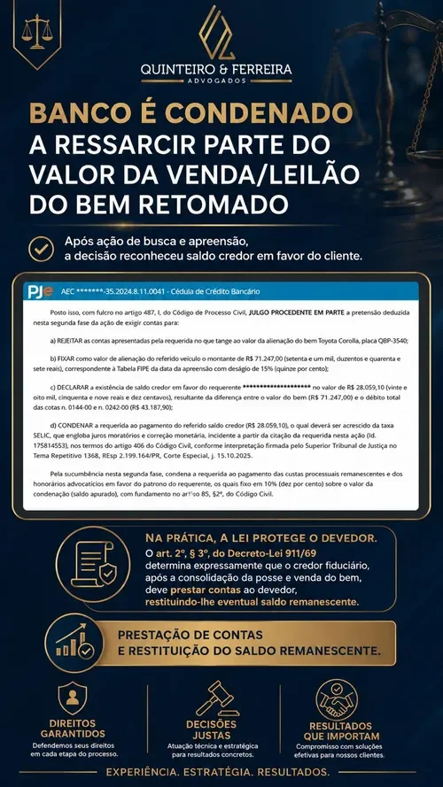 Agradecimento de cliente após sucesso na defesa de busca e apreensão