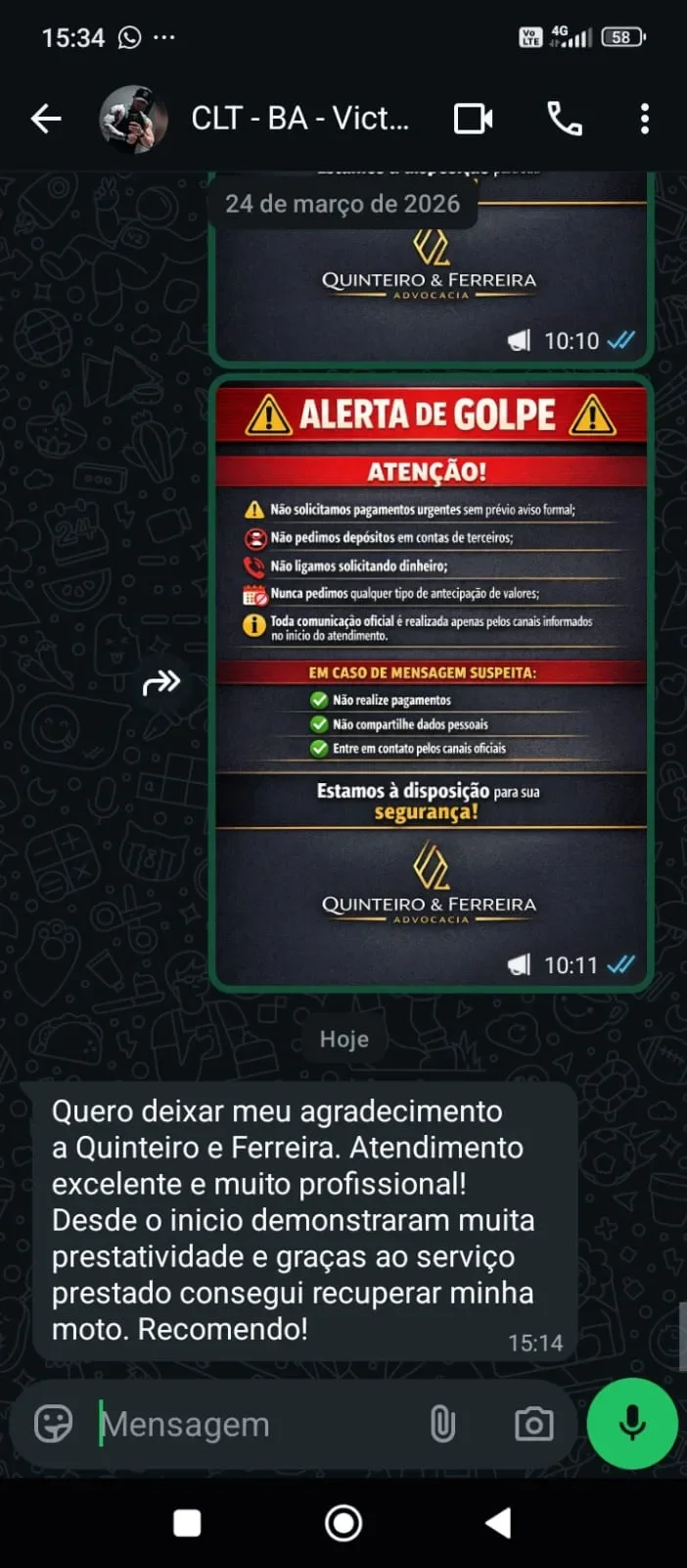 Liminar deferida judicialmente suspendendo ordem de busca e apreensão