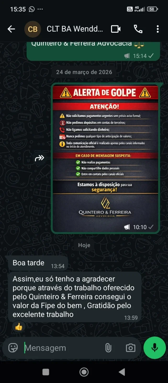Resultado comprovado de defesa judicial em financiamento de veículo
